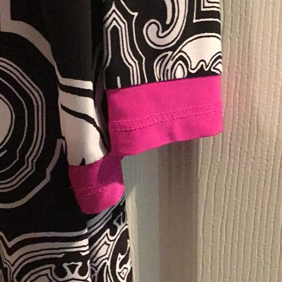 This B & W dress with a pop of pink can be yours! - Picture 3 of 4